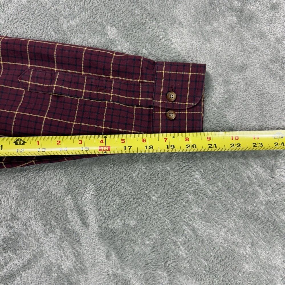 Brooks Brothers 346 Dress Shirt Men Medium Maroon Plaid Check Button-Down Preppy - Picture 12 of 12